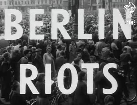 If you ever wondered why Strasse des 17. Juni has its name, you have to watch this short movie from British Pathé from the Berlin Riots of 1953. This short movie is not a documentary but a newsreel report about the uprising of workers against the Communist Regime in East Germany. This is the real deal, not an interpretation of what happened.