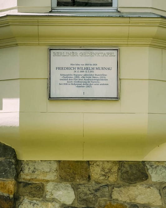 During the years when F.W. Murnau lived and worked in Berlin, his residence was in a beautiful part of town. From 1919 to 1926, he lived on the forest's edge on a quiet street in Grunewald.