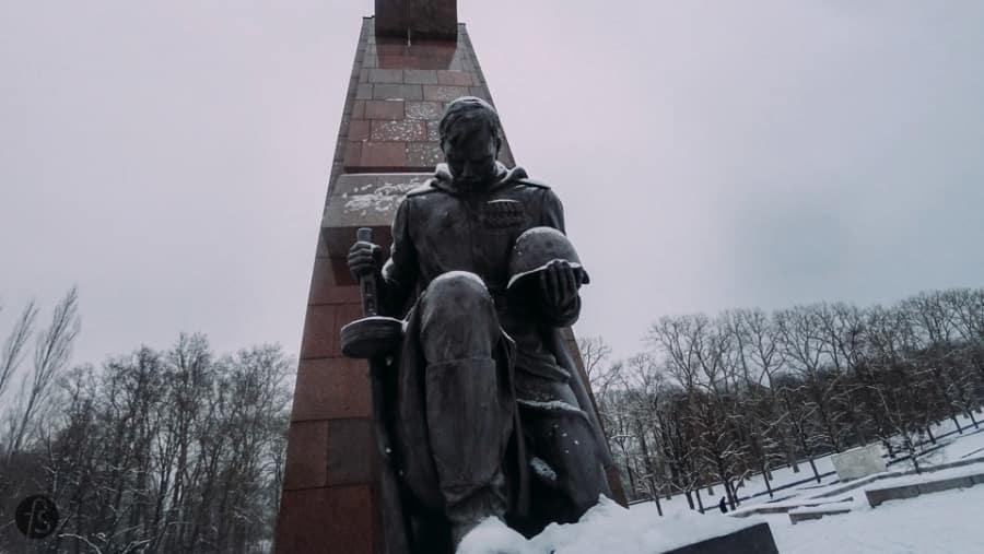 Winter at the largest Soviet Memorial in Berlin