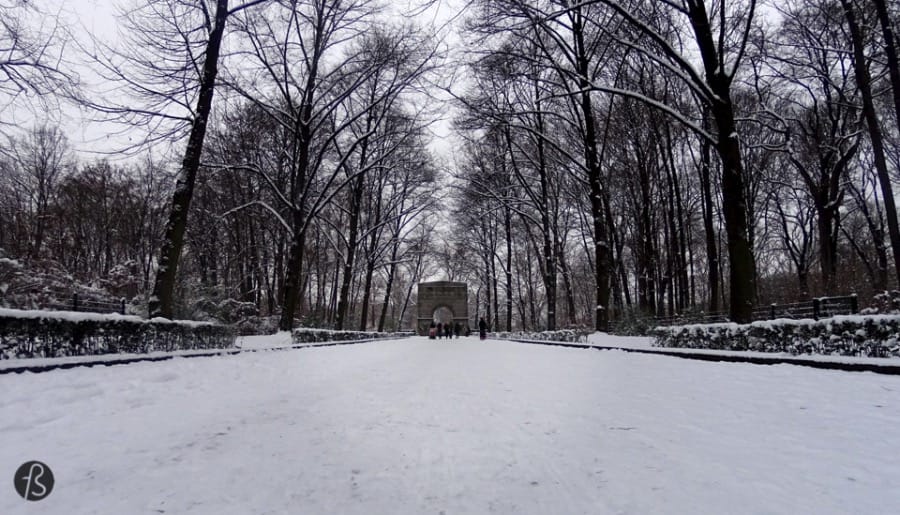 Winter at the largest Soviet Memorial in Berlin