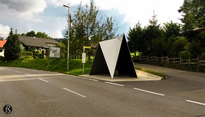 Alexander Brodsky is the architect responsible for this bus stop that resembles an archaic tower that watches over the street and the cars that go by. It might not seem like much but it has a reason for it. The space that the architect could use was a small left over are at the edge of a site used by a family house. He had to play around with this restriction in mind and this is why he built it with openings on all sides and a separated floor that focus on birds.
