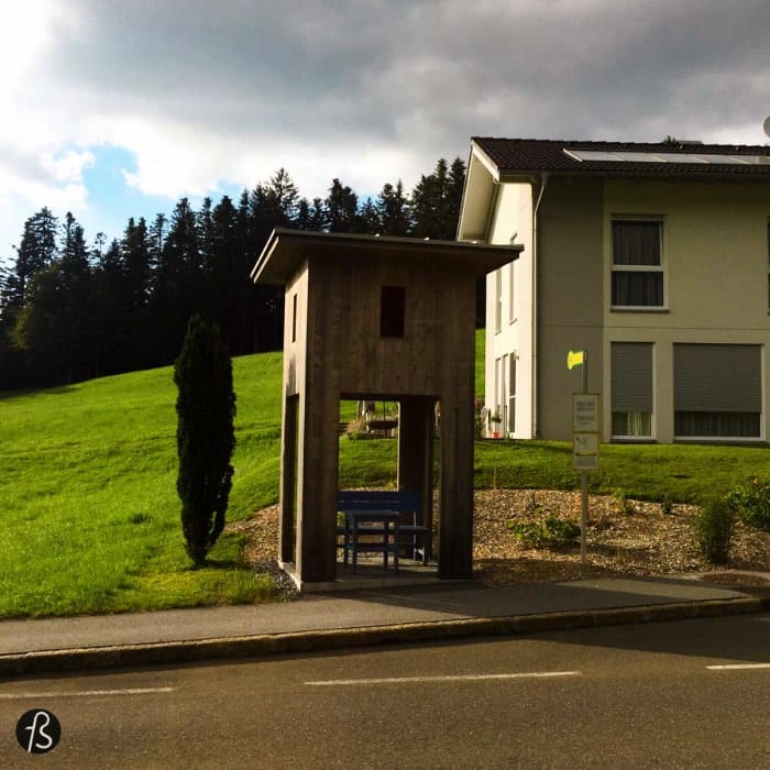 Alexander Brodsky is the architect responsible for this bus stop that resembles an archaic tower that watches over the street and the cars that go by. It might not seem like much but it has a reason for it. The space that the architect could use was a small left over are at the edge of a site used by a family house. He had to play around with this restriction in mind and this is why he built it with openings on all sides and a separated floor that focus on birds.