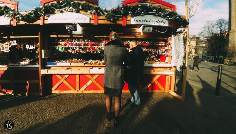 Náměstí Míru is a small Christmas Market that has everything the bigger ones had but it feels cozier. I’m not sure if it’s the presence of the Church of St. Ludmila that dominates the square or the fact that I went there still during the day. I know that I ate a sweet trdelnik with a beer and it was a great start to my day exploring Prague.
