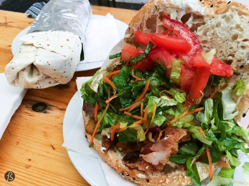 Rüya has the best chicken döner that I ever had in Berlin. You can find them, free of a long queue, on Haupstrasse in Schöneberg. Go there with your friends and show them how good a chicken döner can be.