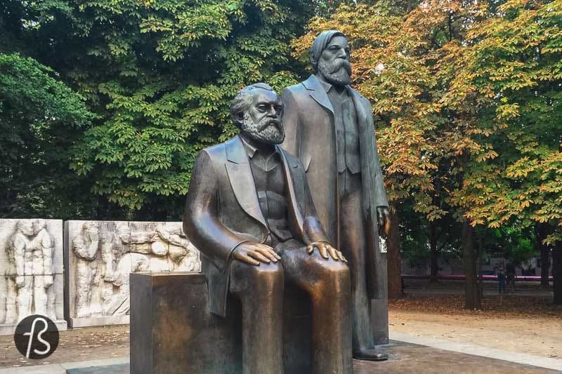 The park's primary focus is Engels and Marx's statues, surrounded by a relief showing some scenes of the history of communism in Germany. Today, the figures are somewhat hidden among the trees next to the Spree, and this happened due to some construction work on the U5 U-Bahn line, and the monument was moved to where it stands now. Hopefully, it will be placed in its original place in the future.